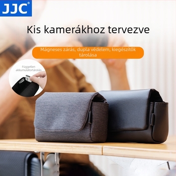 JJC fényképezőgép táska Ricoh GR3-hoz mágneses zárással, anyag: mikroszálas bőr/poliészter Oxford, tömeg 97 g, belső: műbőr, kompatibil Ricoh GR3, Canon G7X III/X2, RX100 sorozat