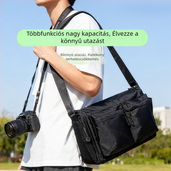 Nagy kapacitású, multifunkcionális vállkamera táska Canon/Nikon SLR-hez – nylon külső, poliészter bélés