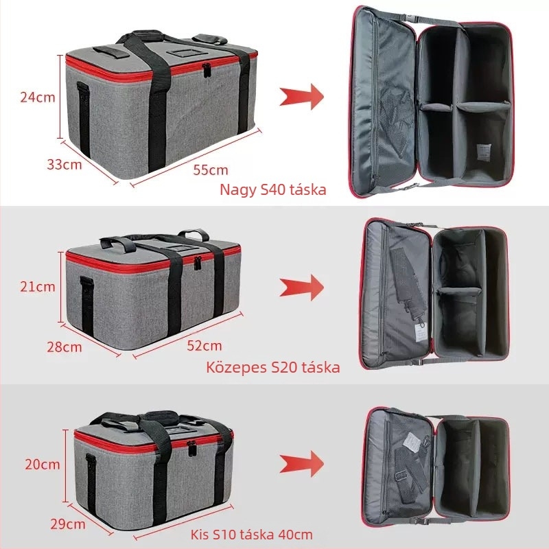 Fotózási fénykiegészítő tároló táska – vászon + kemény lemez; univerzális használat; tömeg 2,8 kg; bélés Oxford