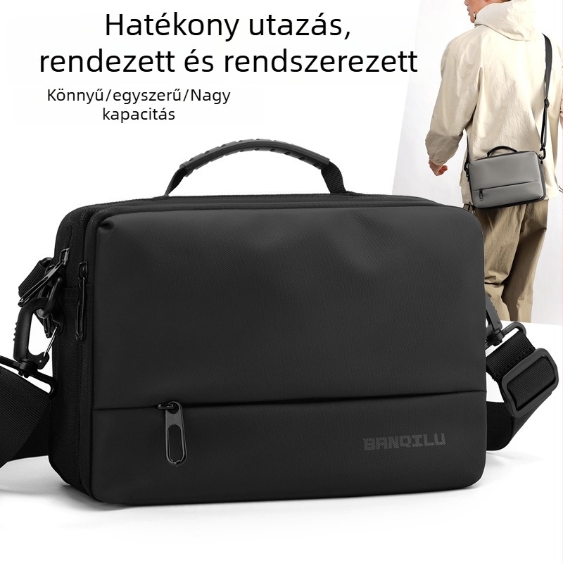 Férfi oldaltáska utcai divat stílusban, Oxford anyag, kopásálló, 8 hüvelykes laptophoz