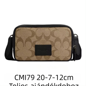 Férfi crossbody kamera táska PVC anyagból, nylon bélés, betűs minta, városi egyszerű stílus.