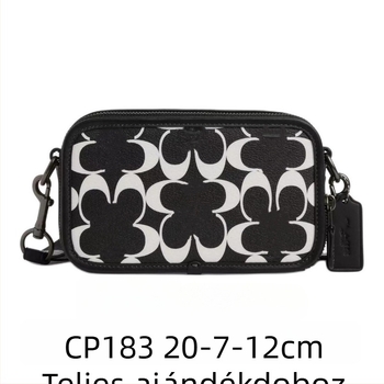 Férfi crossbody kamera táska PVC anyagból, nylon bélés, betűs minta, városi egyszerű stílus.