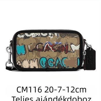 Férfi crossbody kamera táska PVC anyagból, nylon bélés, betűs minta, városi egyszerű stílus.