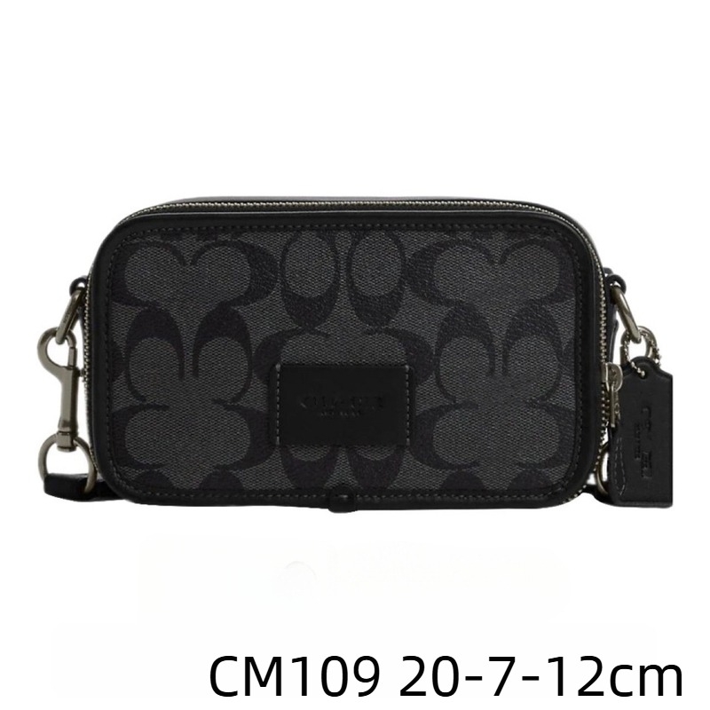 Férfi crossbody kamera táska PVC anyagból, nylon bélés, betűs minta, városi egyszerű stílus.