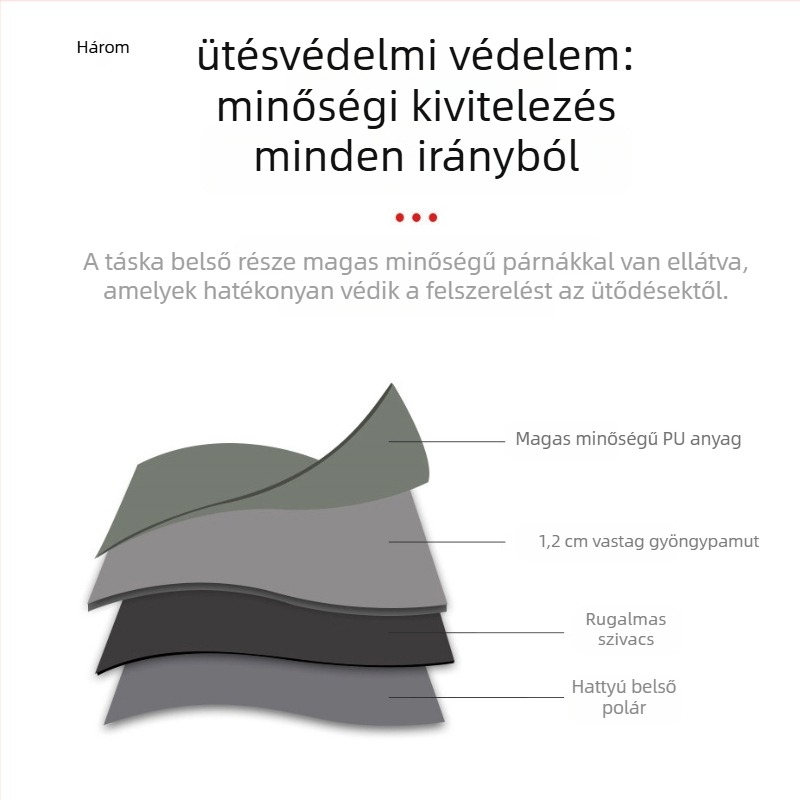 DSLR fényképezőgép táska vízálló belsővel, bársonyos bélés, kockás mintázat, extra vastag, ütésálló kézitáska