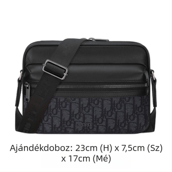 Férfi crossbody táska — Valódi bőr; Modell H27E; Márka: d; 8 hüvelykes laptop befogadására alkalmas; Belső bélés: nylon