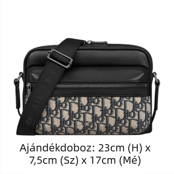 Férfi crossbody táska — Valódi bőr; Modell H27E; Márka: d; 8 hüvelykes laptop befogadására alkalmas; Belső bélés: nylon