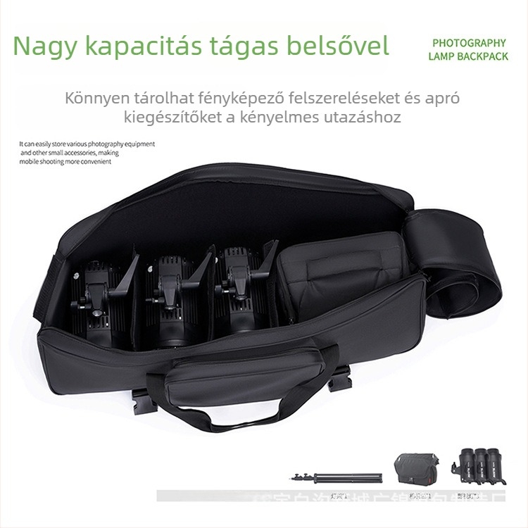 Három állványos fotókészlet-táska, Oxford anyagból, crossbody kamera táska cipzárral