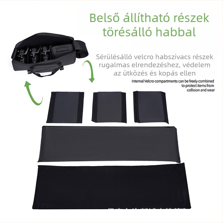Három állványos fotókészlet-táska, Oxford anyagból, crossbody kamera táska cipzárral