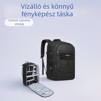 MOSISO DSLR kamera táska – Oxford anyag, légáteresztő és vízálló, hátizsák-stílusú, görbült vállpánttal