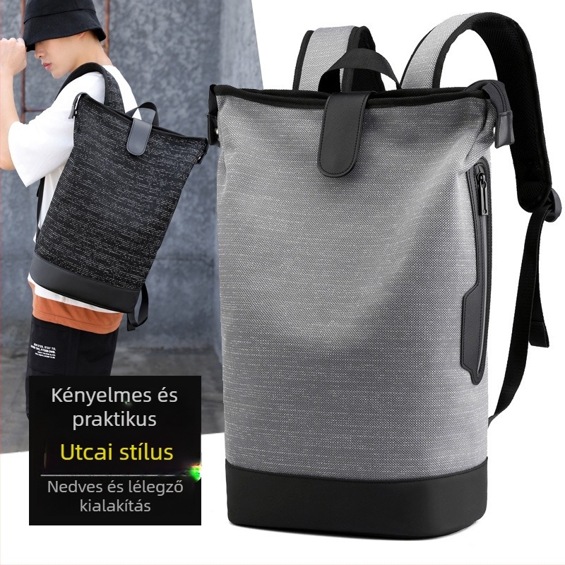 Férfi hátizsák, koreai stílusú divat, kapacitás 20 L alatti, laptop zseb, lélegző és fröccsenő víz ellenálló, ergonikus hátsó panel
