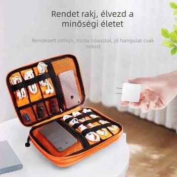 Scarty fényképezőgép tároló táska, Oxford vászonból, bővíthető dizájn, clutch-stílus, teherbírás 20