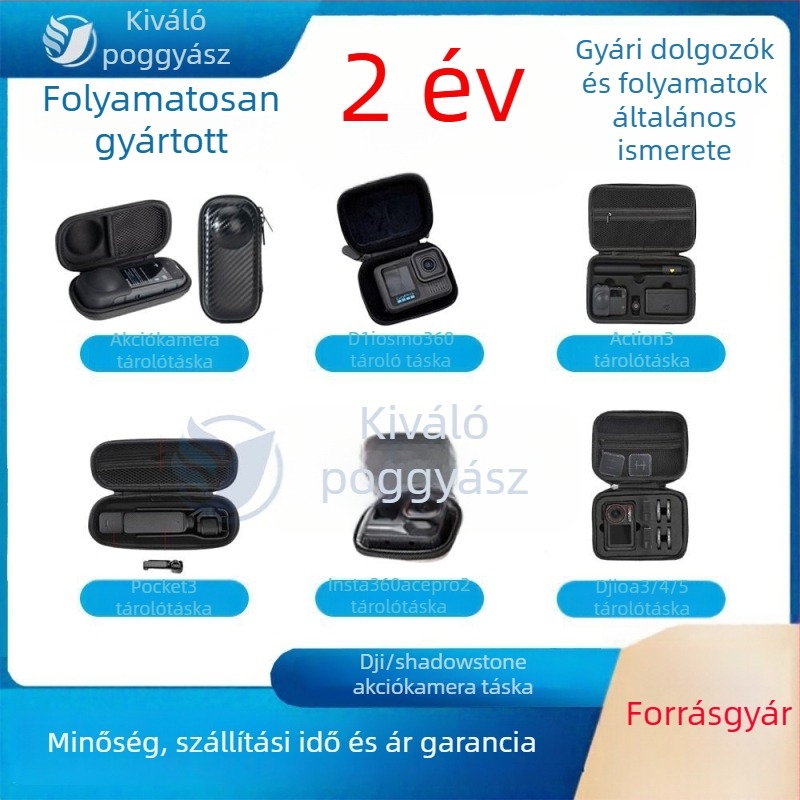 Univerzális EVA tároló táska DJI Action5/4/3, Shadow Stone X4 és Insta360 Ace Pro2 számára – kültéri felszerelés táska, 0.508 kg