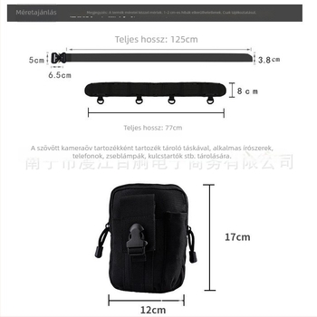 DSLR kamera deréktáska görbült vállövvel – nejlon fanny pack kültéri fotózáshoz, ultra könnyű, kopásálló, bővíthető