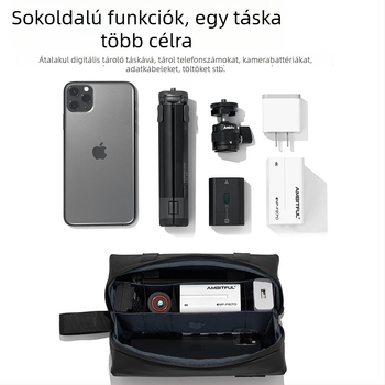 Ambitful Zhijie Zoom p1 fotó-táska, multifunkcionális tárolás DJI kiegészítőkhöz, 900D poliészter Oxford anyag, PU bélés, súly 170 g, univerzális használat