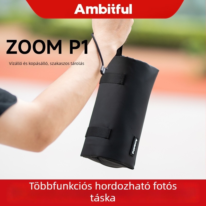 Ambitful Zhijie Zoom p1 fotó-táska, multifunkcionális tárolás DJI kiegészítőkhöz, 900D poliészter Oxford anyag, PU bélés, súly 170 g, univerzális használat