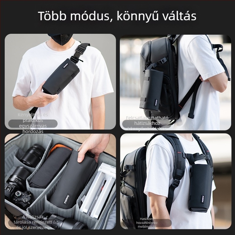 Ambitful Zhijie Zoom p1 fotó-táska, multifunkcionális tárolás DJI kiegészítőkhöz, 900D poliészter Oxford anyag, PU bélés, súly 170 g, univerzális használat