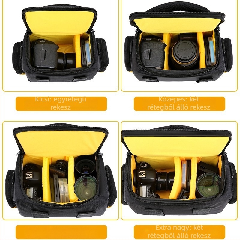 Nikon SLR fényképezőgéptáska – poliészter, légáteresztő, kopásálló, lopás elleni védelem, légpárnás vállpánt