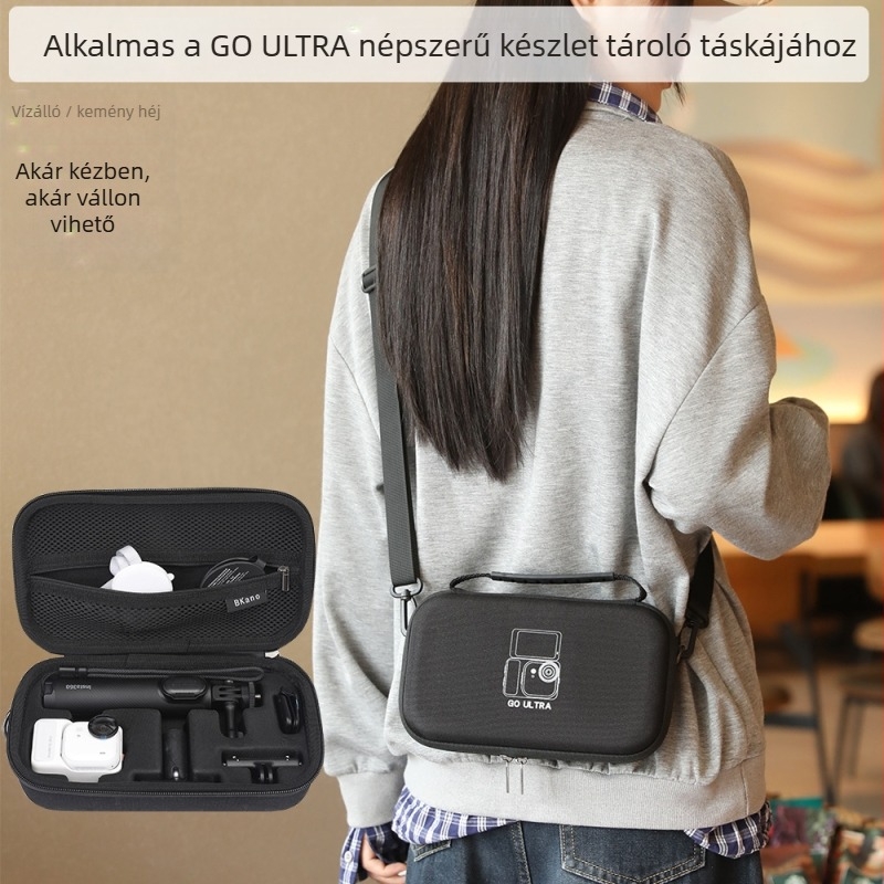 Insta360 GO Ultrahoz kamera táska - EVA anyag, vállon átvethető, uniszex, tárolásra, városi egyszerű stílus