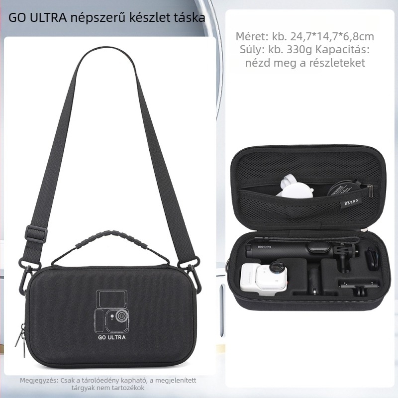 Insta360 GO Ultrahoz kamera táska - EVA anyag, vállon átvethető, uniszex, tárolásra, városi egyszerű stílus