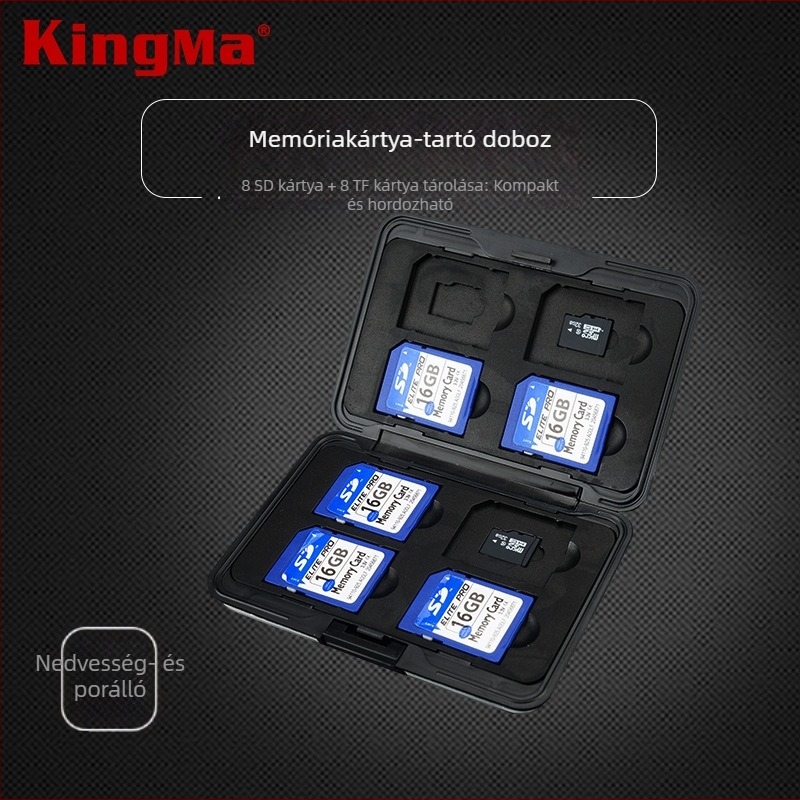 BMGP308 SD-kártya doboz – KingMa, DSLR/MILC és mobiltelefon memória kártyákhoz