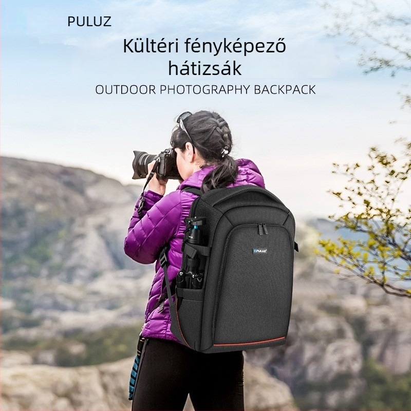 Puluz Fat Cow fotóstáska DSLR-hez és Ronin-SC-hez, vízálló Oxford poliészterből, univerzális kompatibilitás, mindennapi használatra, tömeg 960 g, tartalmaz esővédőt