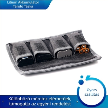 Kamerához való akkumulátortároló táska, Silis anyag, 4 db akkumulátor kapacitás, AA akkumulátorokkal kompatibilis, tömeg 50 g
