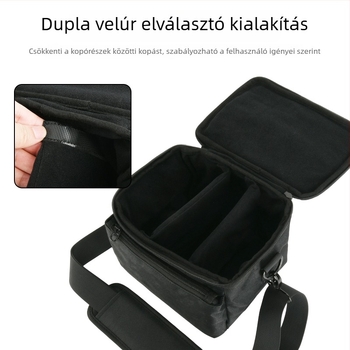 DSLR kamera tároló táska - hordozható nejlon tok duál zsebbel, elválasztóval és keresztpánttal | Modell 404-c002-050005