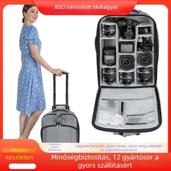 Fényképezőgép hátizsák tükör nélküli, leválasztható dizájnnal, Oxford anyag, lélegző, kopásálló, ütésálló és háromdimenziós belső