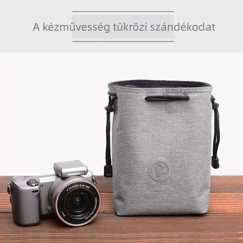 SLR/mirrorless fényképezőgép táska objektív zsebbel – ultra könnyű, kopásálló, vállon hordható kivitel, nylon külső, bélés poliészter-pamut