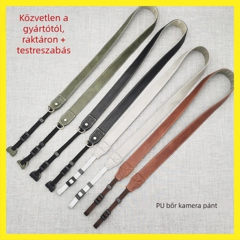 TD6010 kamera vállpánt PU bőrből, állítható hosszúságú, 2 csattal, univerzális kompatibilitás