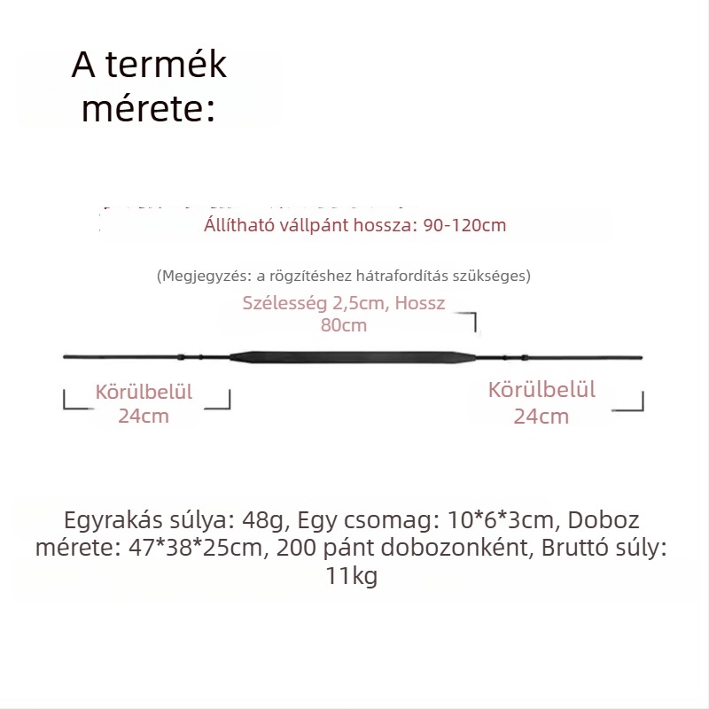 TD6010 kamera vállpánt PU bőrből, állítható hosszúságú, 2 csattal, univerzális kompatibilitás
