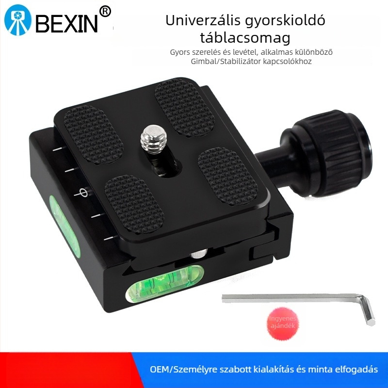 BEXIN QR-50S Gyorskioldó platkészlet Tripodhoz és DSLR-hez – Alumínium ötvözet, Maximális teher 2–5 kg, Tömeg 0.145 kg
