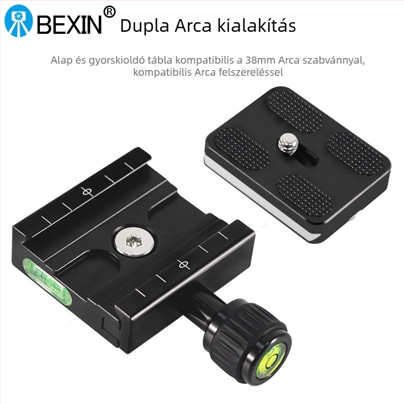 BEXIN QR-50S Gyorskioldó platkészlet Tripodhoz és DSLR-hez – Alumínium ötvözet, Maximális teher 2–5 kg, Tömeg 0.145 kg