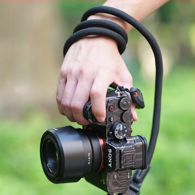 Kamera váll- és csuklópánt gyorskioldó csattal, fonott biztonságos pamutszál, nagy szakítószilárdságú csat, kompatibilis mirrorless és SLR kamerákkal
