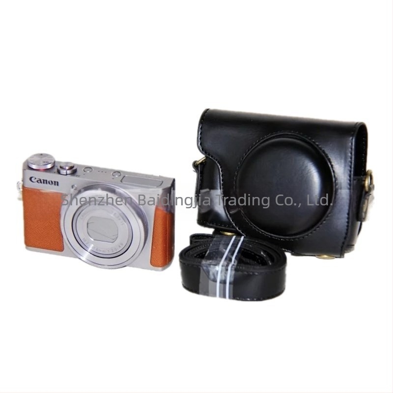 PU bőr kamera tok Canon G9X/G9XII – vízálló, kopásálló, ütésálló, vállon átvethető táska