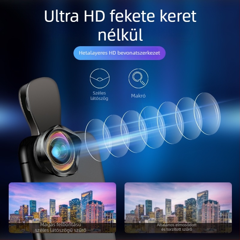 Dayleer Universal külső okostelefon-objektív — 2-in-1 széles látószög és makró készlet, univerzális kompatibilitás