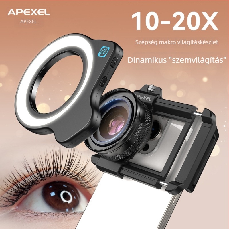 Apexel ZM100 mobiltelefon zoomobjektív – makró fotózás rovarokhoz, virágokhoz és ékszerekhez, HD, DSLR szint