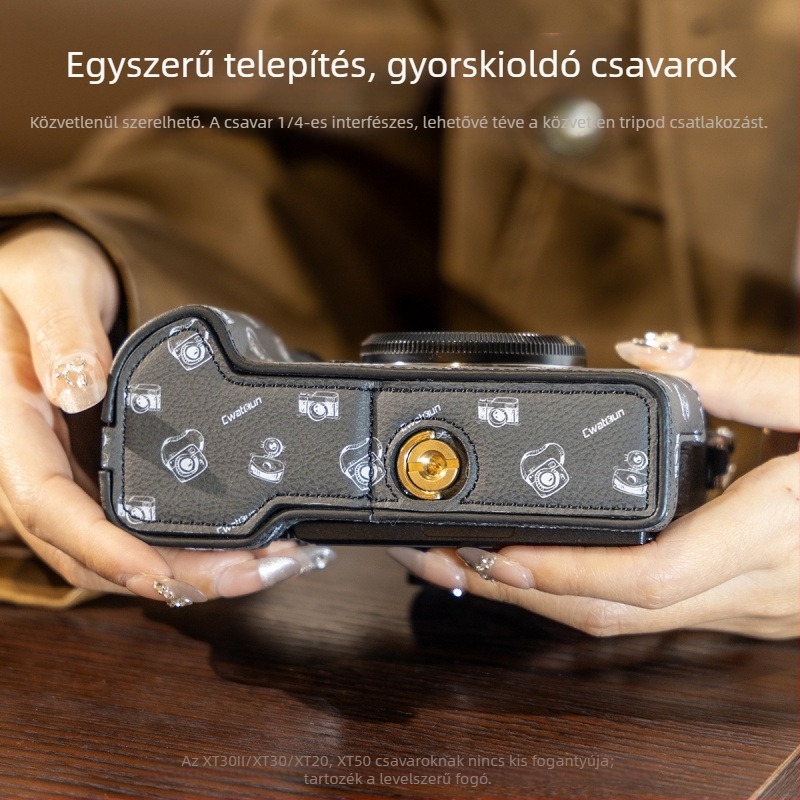 Cwatcun SLR fényképezőgép bőr táska – Szuper rostból készült, ultrakönnyű, ergonikus hátsó panel, kompatibilis XT5/XT30II