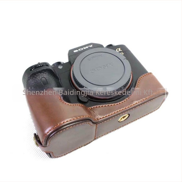 Fényképezőgép táska Sony A9/A7R3-hoz, PU bőr, clutch stílus, kopás- és ütésálló