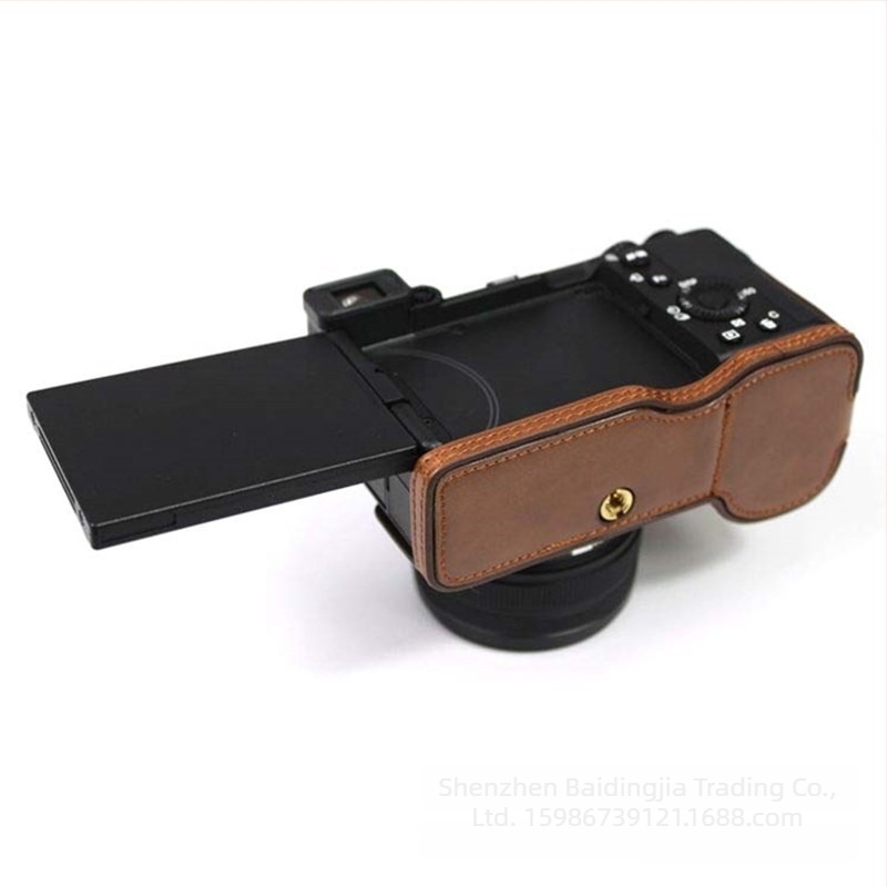 Baidingjia PU Bőr MILC KAMERA TÁSKA Sony A7C – Klúcs Stílus, A7C Holster Alap, Egyszínű