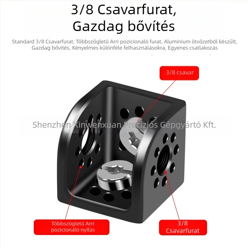 Kamera tartó 3/8 hüvelykes monitor adapterrel, alumíniumötvözet, modell 8189, tömeg 36 g