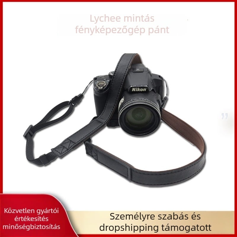 PU kamera vállpánt, univerzális, állítható hosszúságú, teherbírás 20 kg, 1 csat