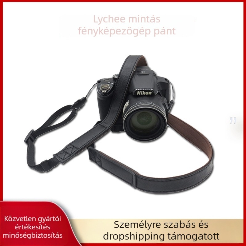 PU kamera vállpánt, univerzális, állítható hosszúságú, teherbírás 20 kg, 1 csat