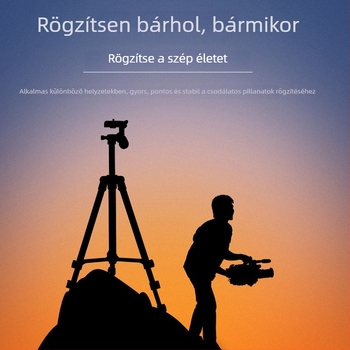 DSLR és okostelefonhoz tripod 3D PTZ-vel, alumíniumötvözet, teherbírás 2-5 kg, gyorskioldó lemez