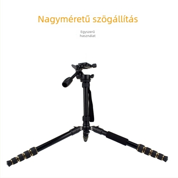 Enze 666S öt részes alumíniumötvözetű állvány 3D PTZ csillapító fejjel és gyorskioldó lemezzel, teherbírás 2-5 kg