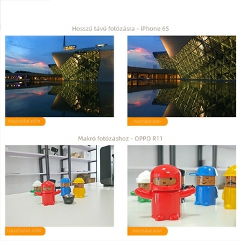 Fleiss PH-8151 külső mobiltelefon-lencse, kompatibilitás kb. 90%-os okostelefonokhoz