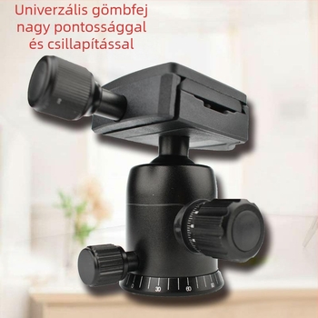 DSLR állványfej, alumínium ötvözetből, csillapított gömbfej, 360° vízszintes forgás, 90° függőleges dőlés, menetes csatlakozás ENZE