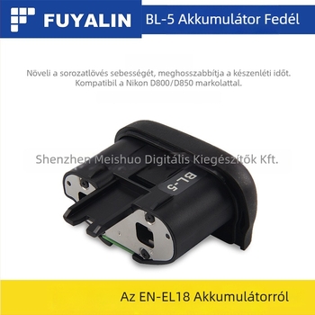 BL-5 rekeszfedél EN-EL18 akkumulátorhoz D800/D800E/D850 markolat; Modell: BL-5; Kompatibilis: D800, D800E, D850; Anyag: Műanyag + Fém; Funkció: Támogatja az akkumulátor használatát a folyamatos felvétel növeléséhez