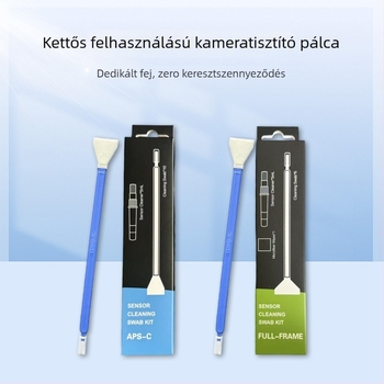 Pormentes tisztító készlet SLR fényképezőgép CCD szenzorához, dobozos 10 db/csomag, mikroszálas + szivacs + PP rúd, CCD16-01 modell, SGS tanúsított